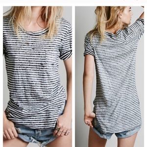 Free people destroyed “tommy” slide slit tee shirt